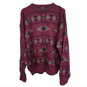 Salty Dog Vintage Aztec Southwestern Oversized Grandpa Core 90s Sweater